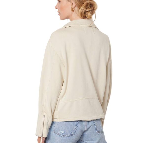 Free people rebel rebel knit moto jacket cream size small - Picture 3 of 6